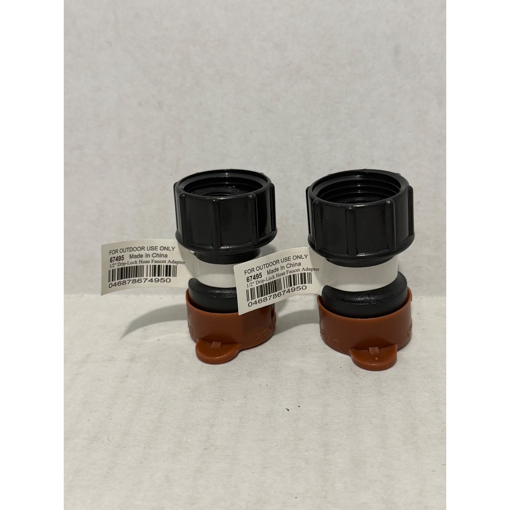 (2) Pack Orbit 67495 Drip-Lock Hose Faucet Adapter 3/4" to 1/2"